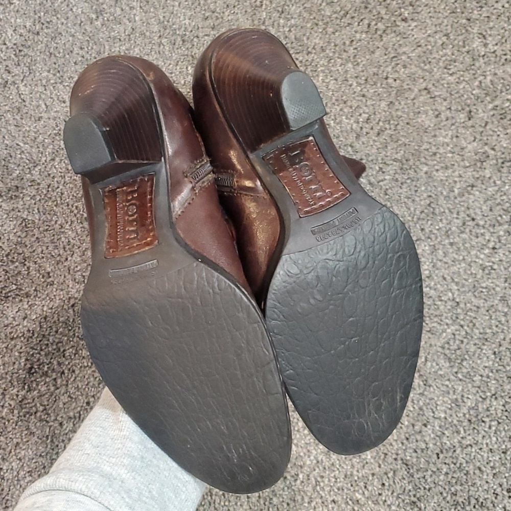 Born Women Leather Tall Heels Boots shoes s 6 - Picture 10 of 13